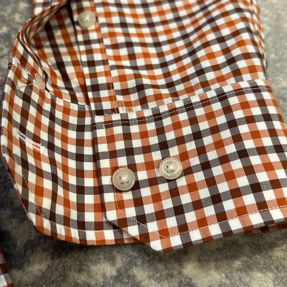 PAUL STUART MENS CHECKED SHIRT 16 1/2 X 34 - Picture 2 of 9
